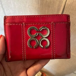 Hot pink coach card wallet